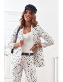 Elegante Polka-Dot-Hose mit Bügelfalte ekri 20672 – Online-Shop – Boutique